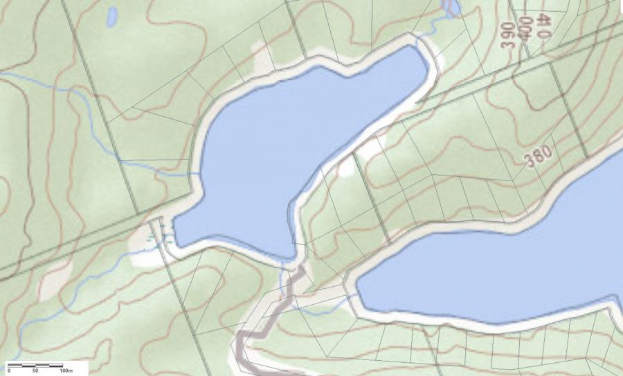 Topographical Map of Blue Lake in Municipality of Kearney and the District of Parry Sound